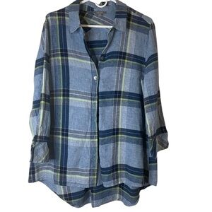 Habitat Blue and Green Plaid Button Down Shirt